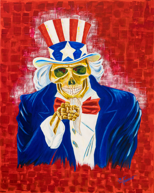 Uncle Sam Dead Tod Acrylgemälde, Wandbild, I want you! 80x100cm, signiert