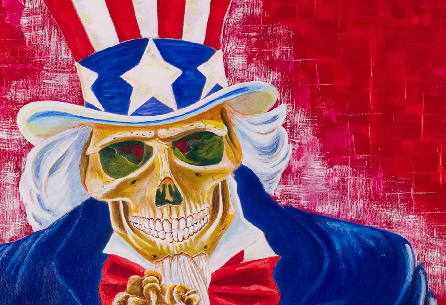Uncle Sam Dead Tod Acrylgemälde, Wandbild, I want you! 80x100cm, signiert
