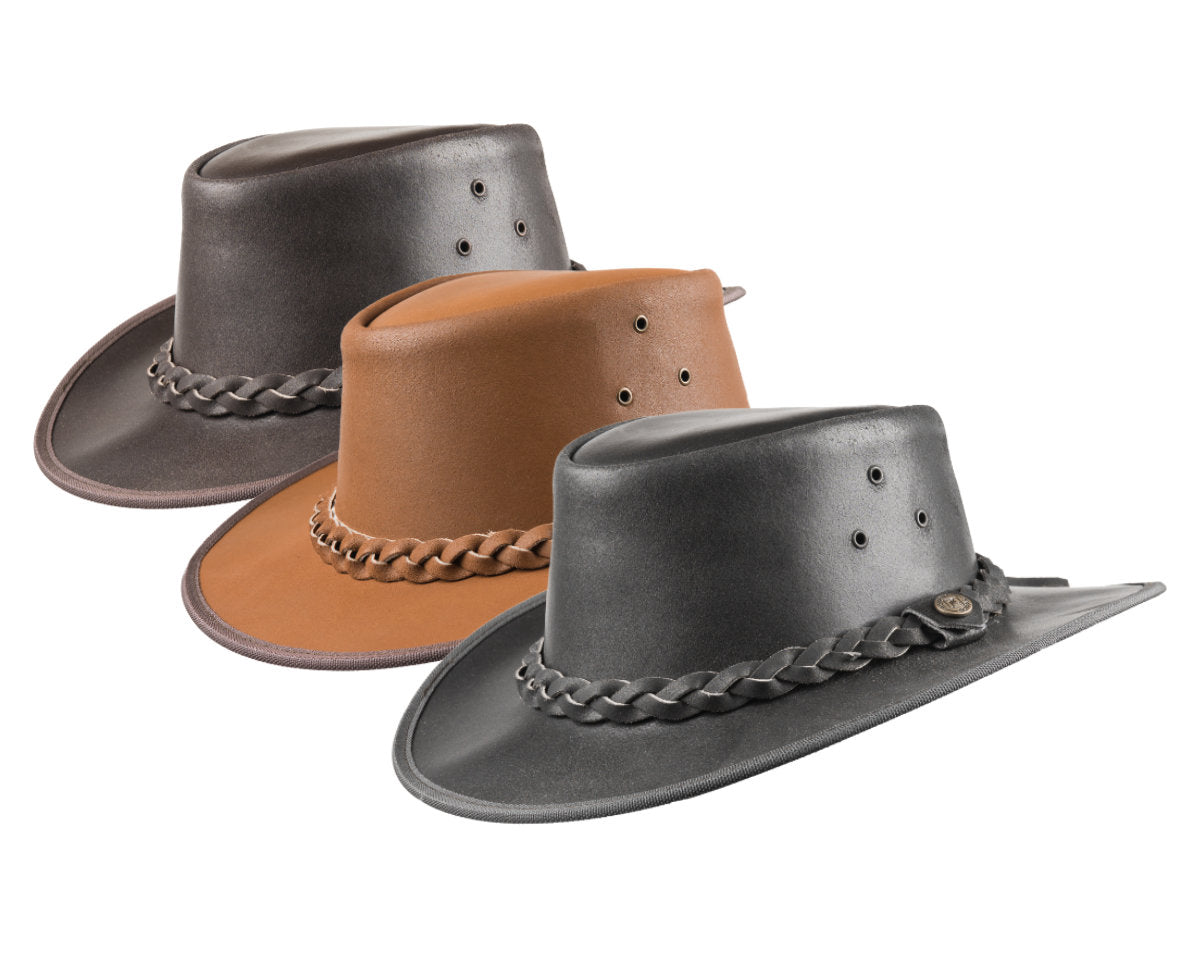 Scippis Lederhut Australien Outdoor Westernhut -Hooley- mit Leder Hutband