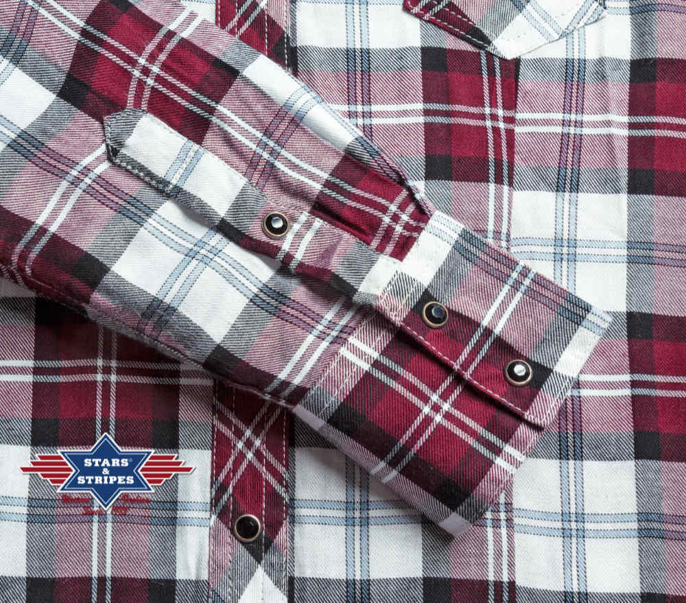 Damenbluse, Westernbluse Karobluse Pasadena mit Stickerei