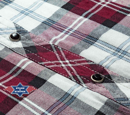 Damenbluse, Westernbluse Karobluse Pasadena mit Stickerei