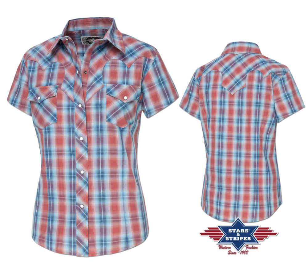 Kurzarmbluse, Damenbluse, Westernbluse  Sophia kariert