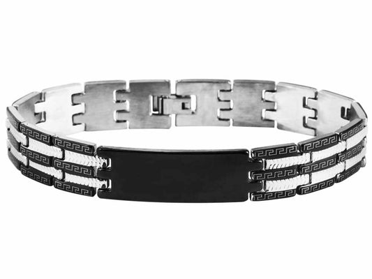 Akzent Gliederarmband aus Edelstahl mit IP Black-Beschichtung