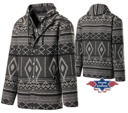 Herrenjacke, Winterjacke, warme Jacke im Azteken-Design, Gr.XL