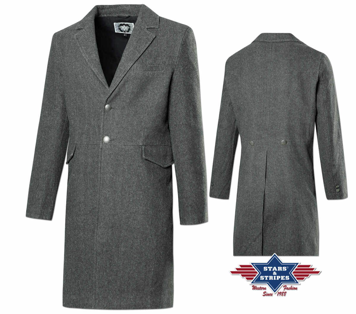 Authentischer Western-Gehrock, Sakko, grau