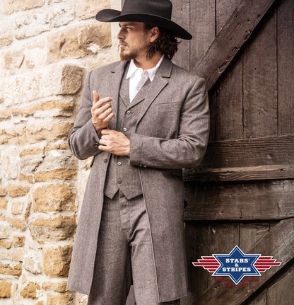 Authentischer Western-Gehrock, Sakko, grau