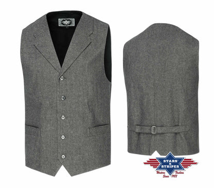 Oldstyle Weste mit zwei Eingriftaschen, grau, 100% Baumwolle, Ray