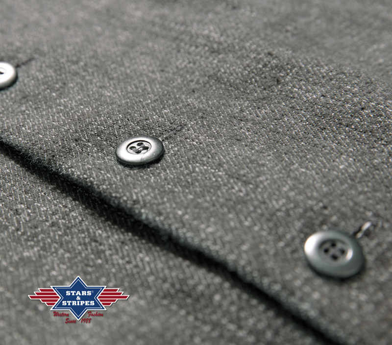 Oldstyle Weste mit zwei Eingriftaschen, grau, 100% Baumwolle, Ray