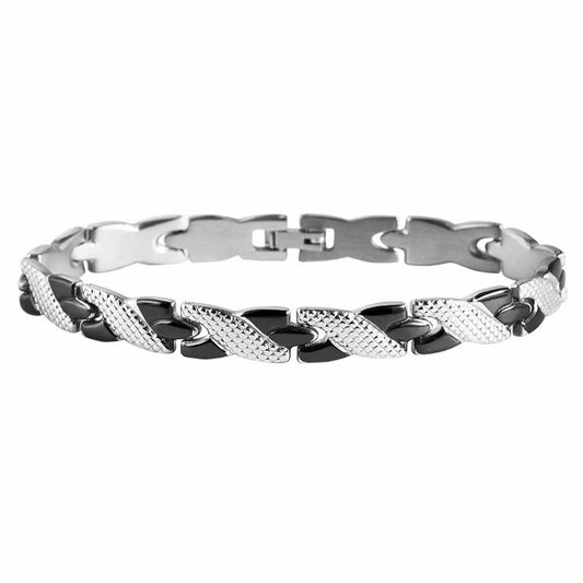 Akzent Gliederarmband aus Edelstahl mit IP Black-Beschichtung