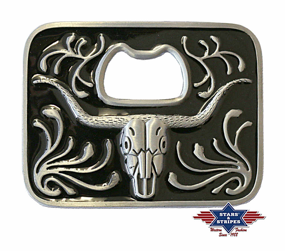 Western Buckle Gürtelschnalle rechteckig mit Longhorn