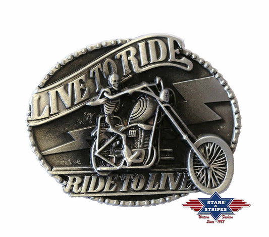 Western Buckle Gürtelschnalle "Live to Ride"
