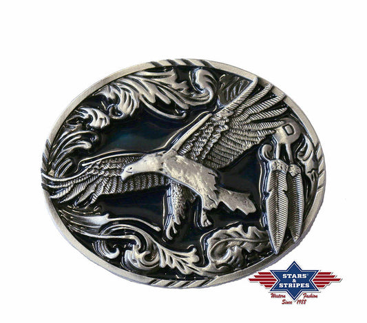 Western Buckle Gürtelschnalle "Adler + Federn"