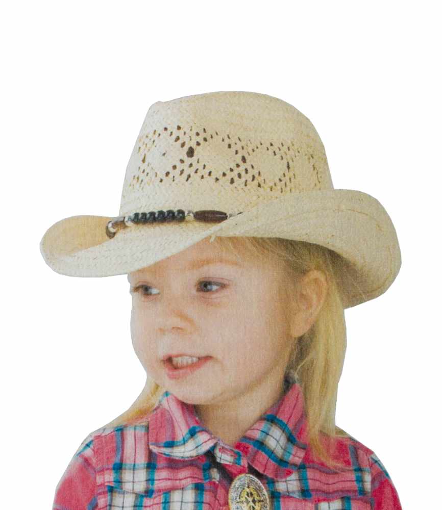 Kinder Strohhut mit Perlen Hutband Kinnband