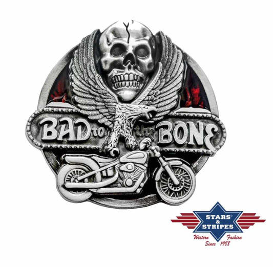 Gürtelschnalle, Buckle "Bad to the Bone"