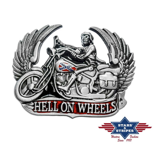 Gürtelschnalle, Buckle für Biker "Hell on Weels"