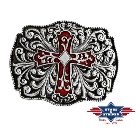Gürtelschnalle, Buckle Motiv Kreuz