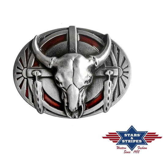 Gürtelschnalle, Buckle Motiv Stierkopf