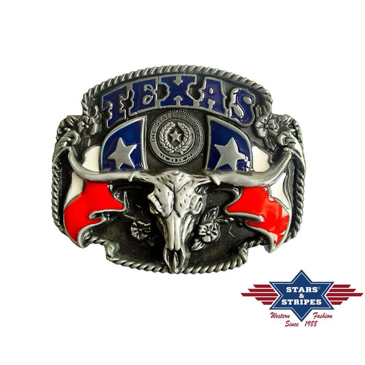 Gürtelschnalle, Buckle Motiv Texas/Longhorn