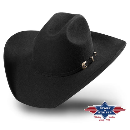 Westernhut Wollfilzhut -Wyoming- Hutband mit Schnalle, Farbe schwarz