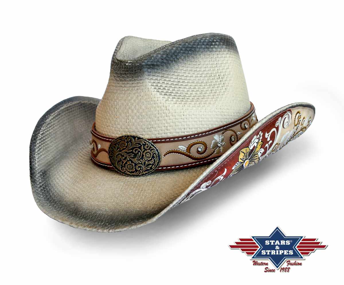 Western-Strohhut Cowboyhut -Paola-, formstabil