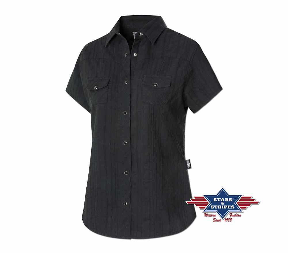 Kurzarm Westernbluse mit Westernpasse
