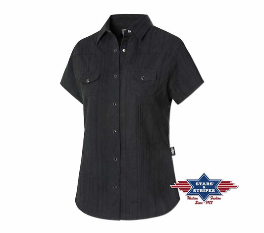 Kurzarm Westernbluse mit Westernpasse