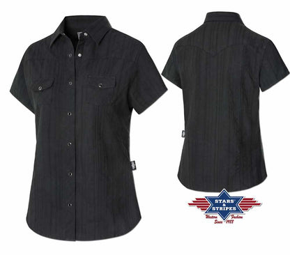 Kurzarm Westernbluse mit Westernpasse