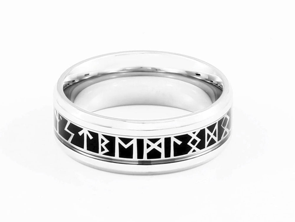 Runenring Edelstahl silberfarben