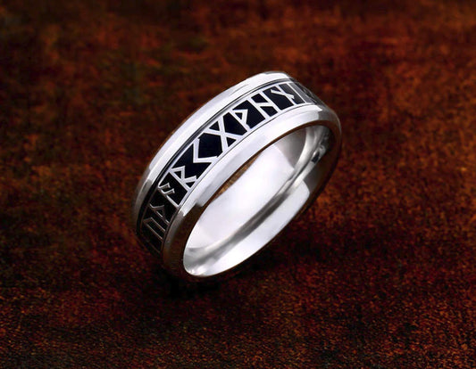 Runenring Edelstahl silberfarben