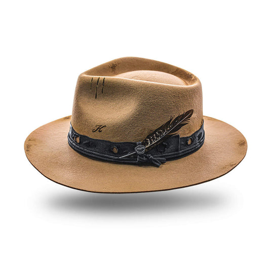 Handgearbeiteter Woll-Filzhut -Quinn- mit Hutband im Rusty-Vintage Look der Marke Kastori