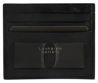 Leonardo Verrelli Geschenkset mit Geldbörse und Kreditkartenmäppchen, schwarz