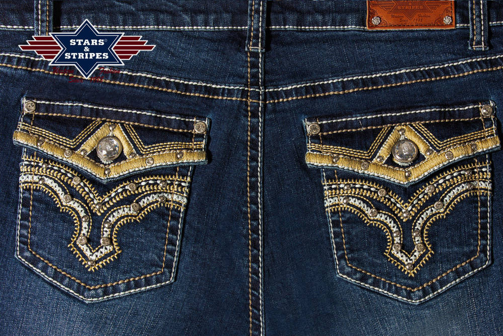Damen Bootcut-Jeans, Jeanshose - Diamond, Stars&Stripes