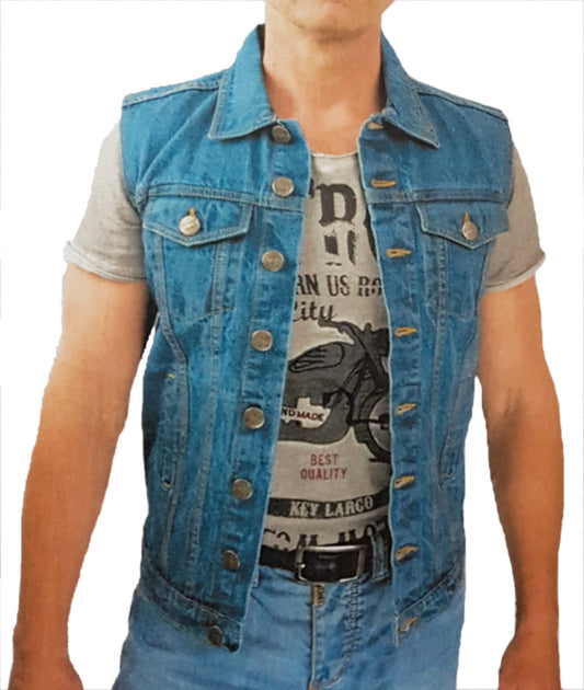 Jeansweste, Jeansjacke ärmellos, blau