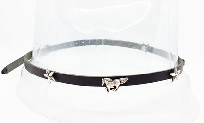 Lederhutband mit Pferd- und Stern-Conchos - Einzigartiger Style für Ihren Hut