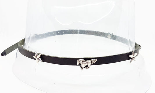 Lederhutband mit Pferd- und Stern-Conchos - Einzigartiger Style für Ihren Hut
