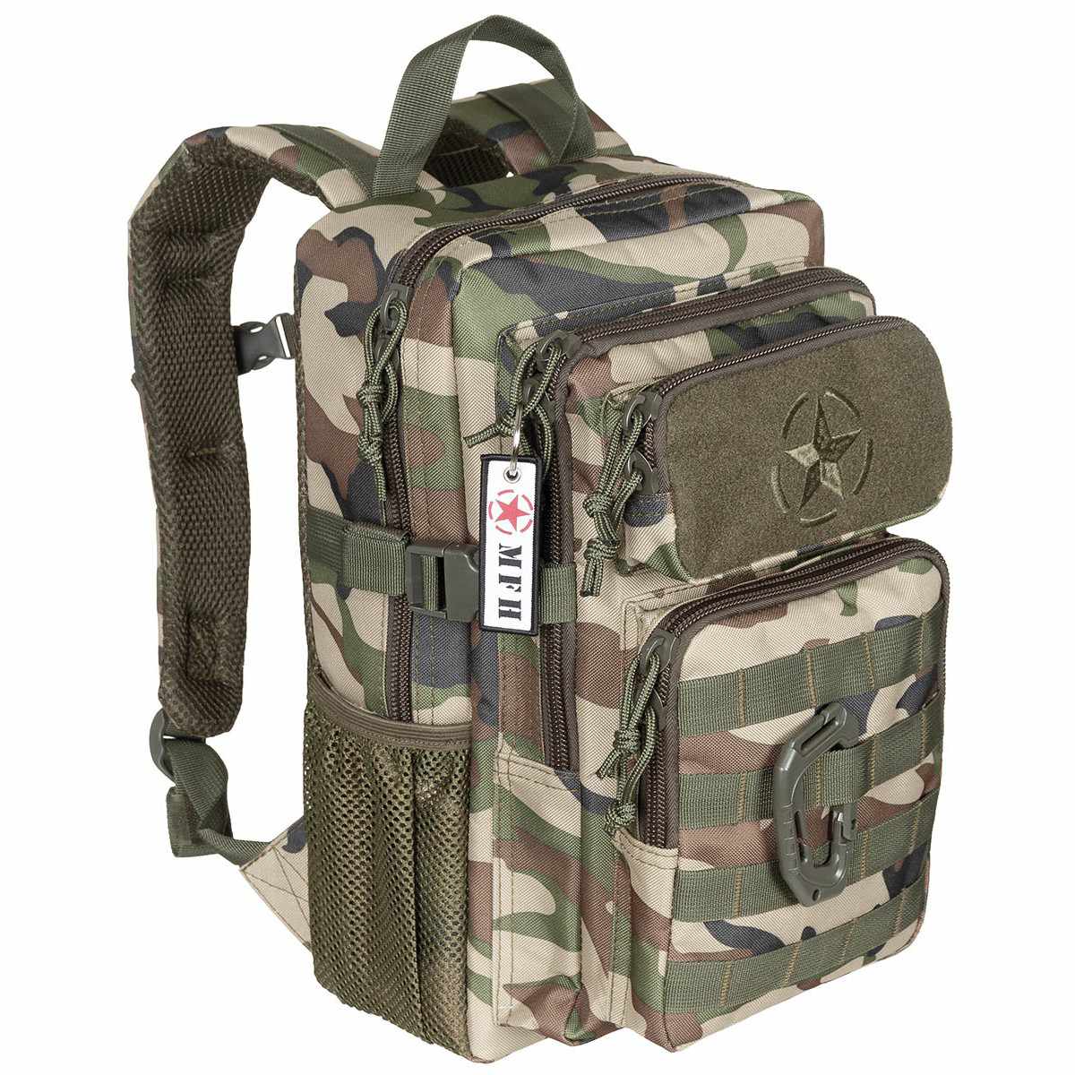US Rucksack, Assault, "Youngster", woodland - 23 x 37 x 22 cm