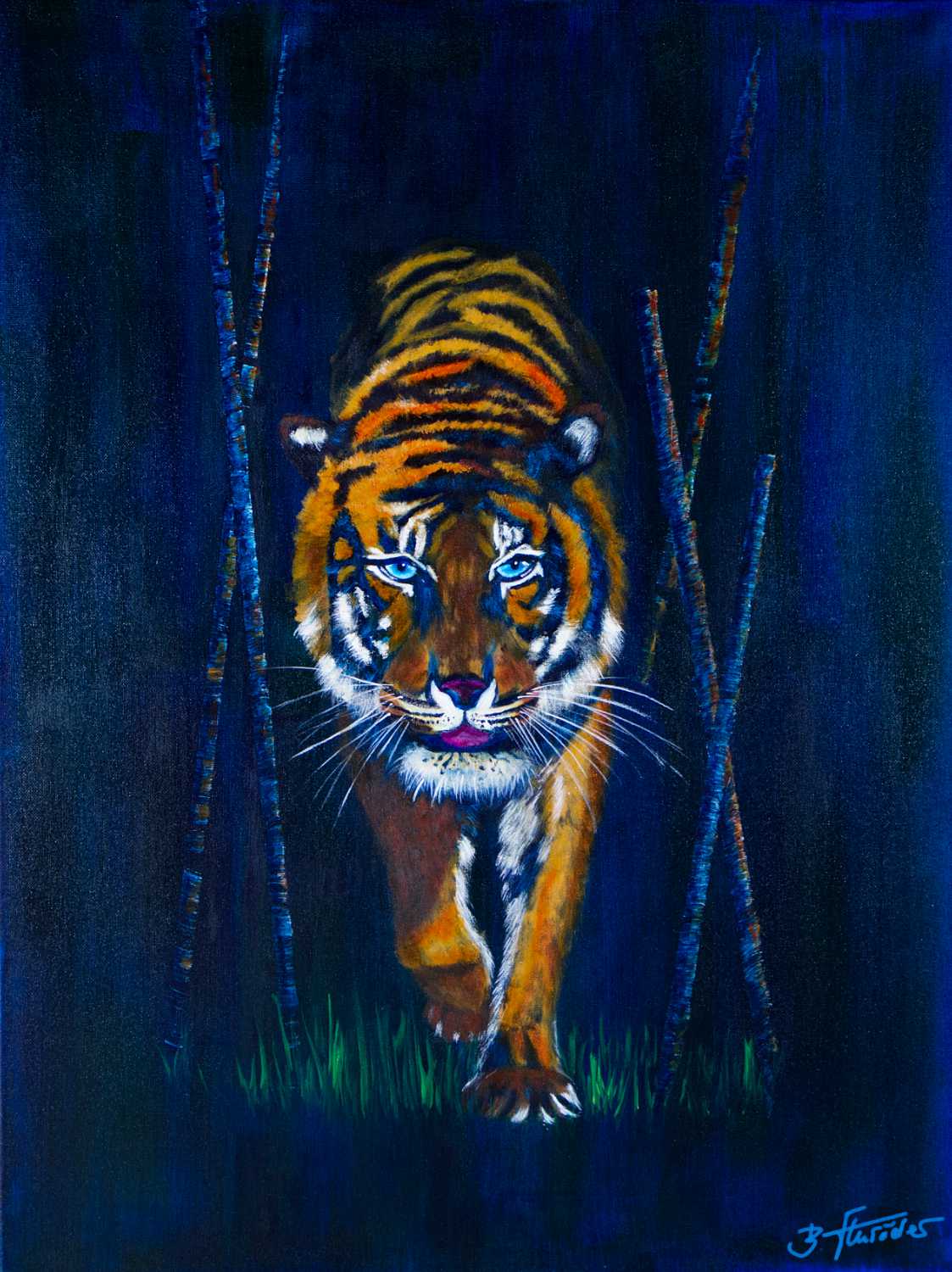 Acryl Gemälde Tiger 60x80cm (Original verkauft)