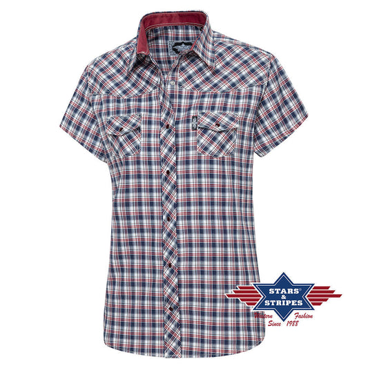 Kurzarm Karobluse, Damenbluse mit Westernpasse