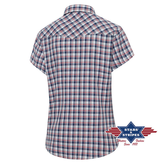 Kurzarm Karobluse, Damenbluse mit Westernpasse