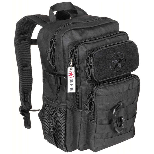 US Rucksack, Assault, "Youngster", schwarz - 23 x 37 x 22 cm