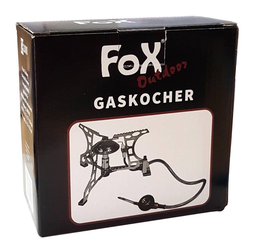 Gaskocher, klappbar, mit Schlauch und Piezo-Zündung