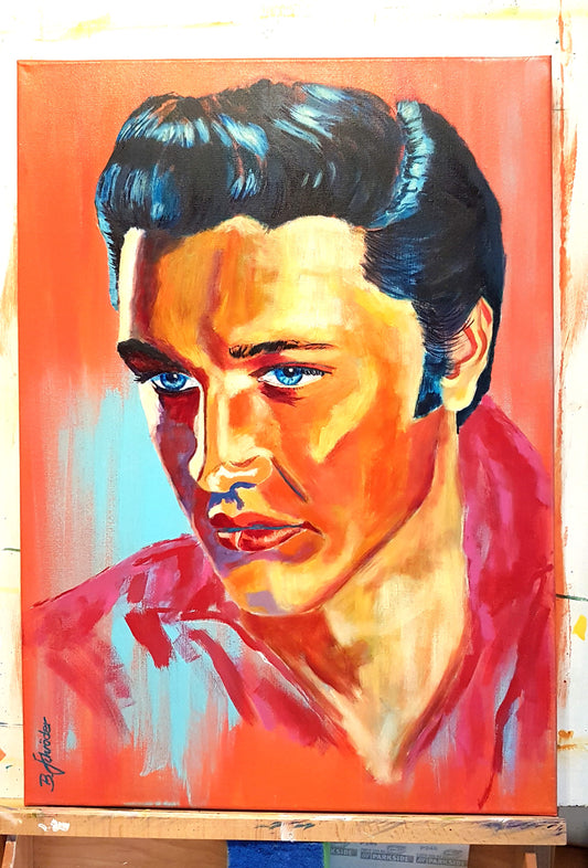 Elvis Presley Original Gemälde Acrylbild Portrait, 70x50cm