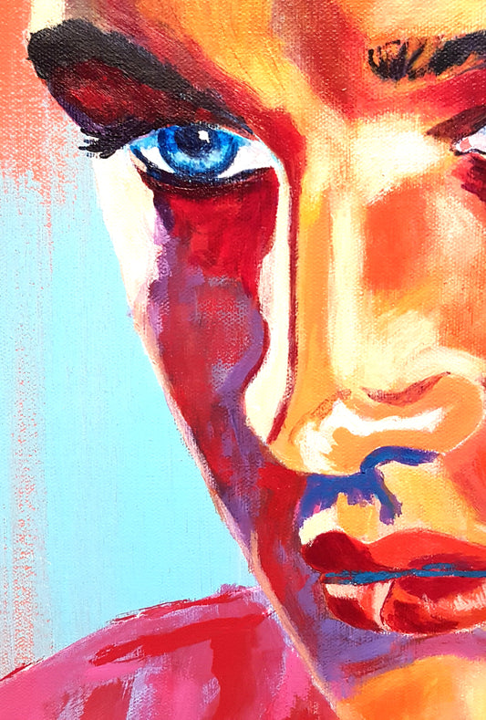 Elvis Presley Original Gemälde Acrylbild Portrait, 70x50cm