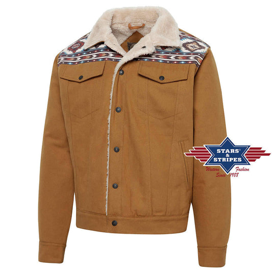 Canvasjacke -Carson- mit Schafspelzimitat