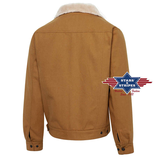 Canvasjacke -Carson- mit Schafspelzimitat
