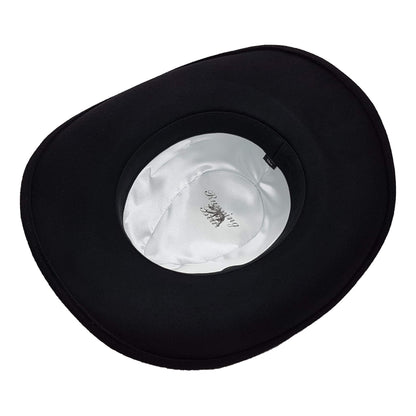 Schwarzer Filzhut, Westernhut mit Lederhutband