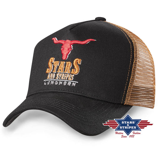 Western Trucker Cap Longhorn, Baseball Cap - schwarz, TC