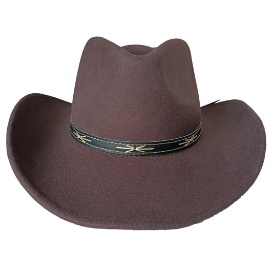 Filzhut, Westernhut mit Lederhutband, braun