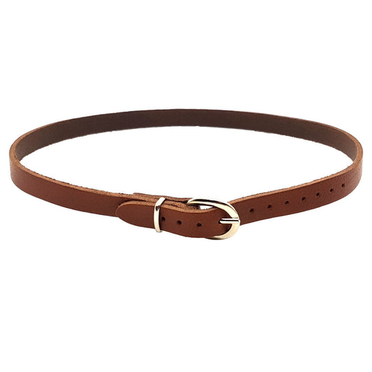 Einfaches Leder Hutband mit Schnalle, braun