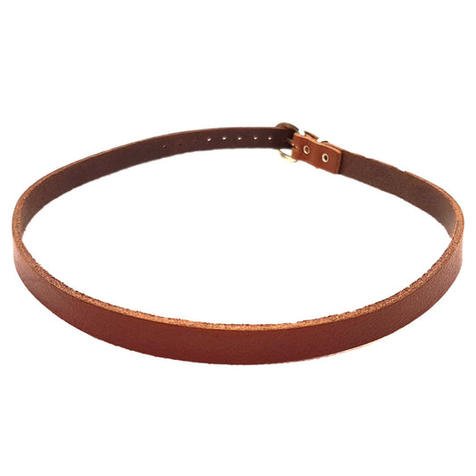 Einfaches Leder Hutband mit Schnalle, braun